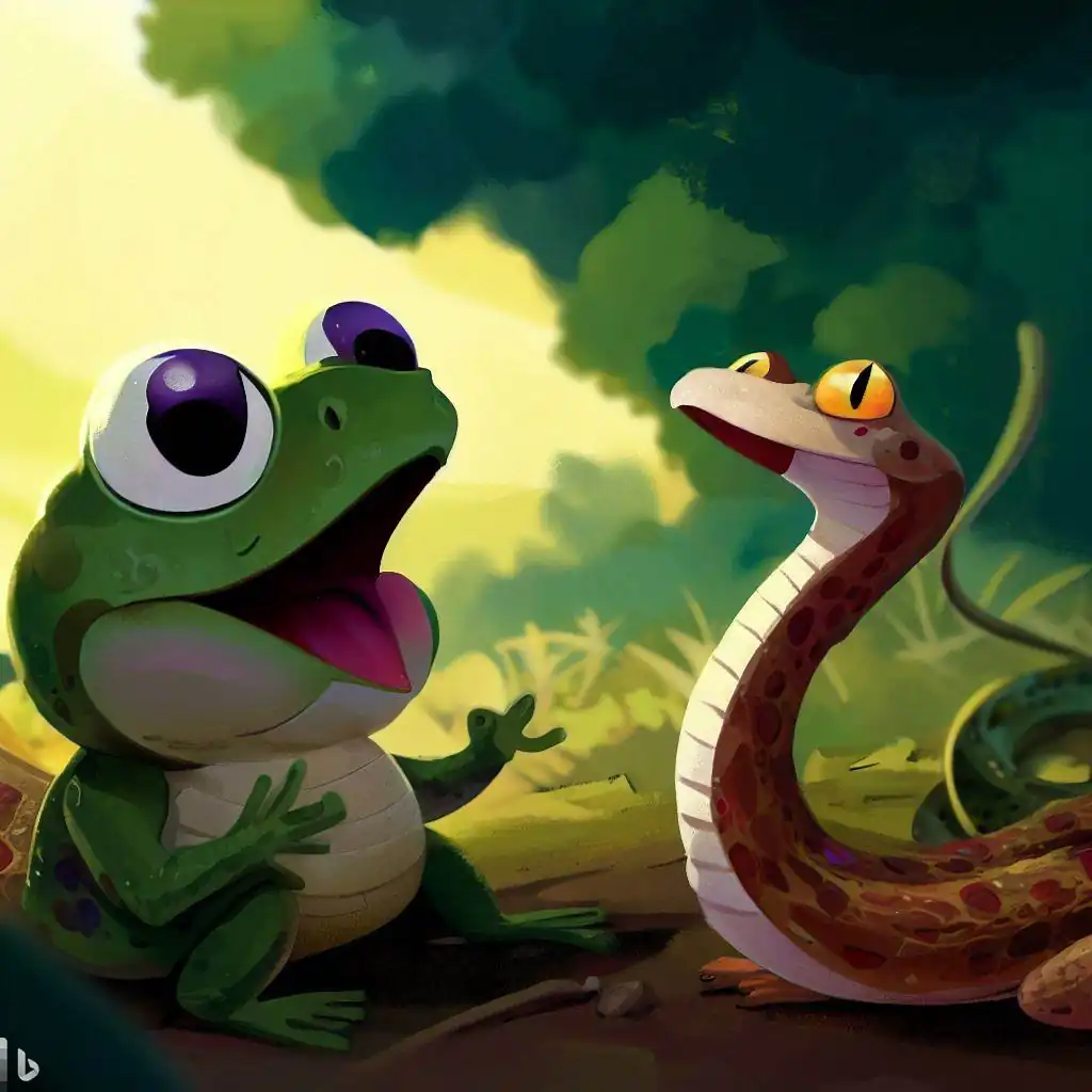 मेंढक और बूढ़े सांप की कहानी 1 frog and snake story