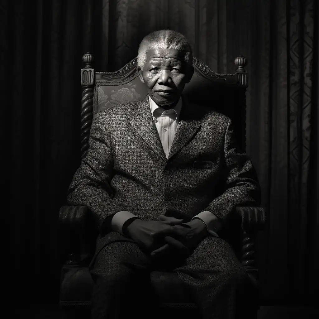 Nelson Mandela: कैदी से बने राष्ट्रपति व्यक्ति को AI कैसे देखता है ? 3 mandela sitting on chair