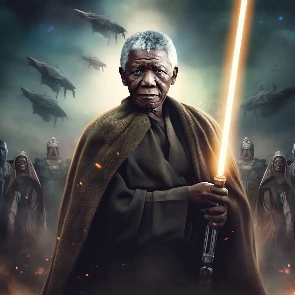 Nelson Mandela: कैदी से बने राष्ट्रपति व्यक्ति को AI कैसे देखता है ? 4 nelson mandela as jedi