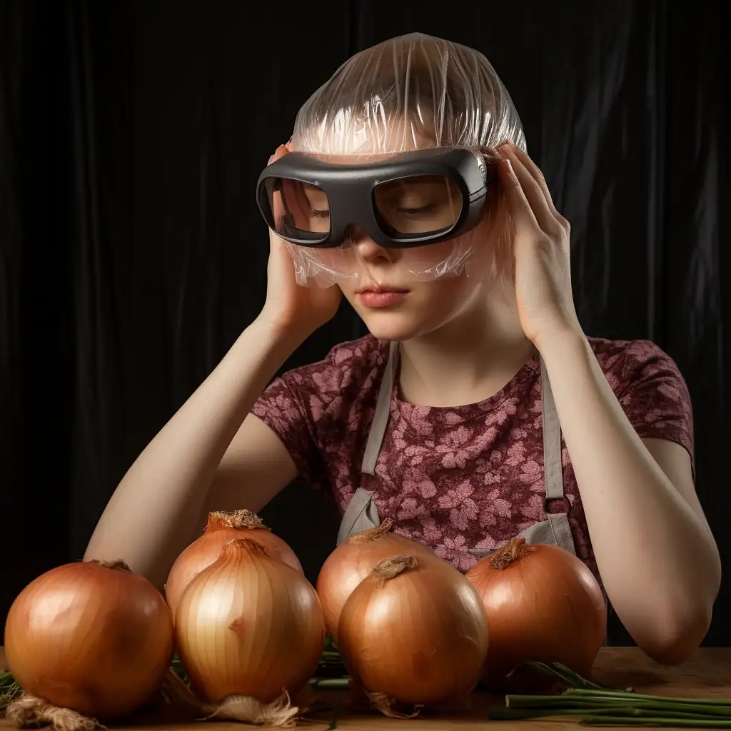जानिए प्याज में मौजूद एसिड जिसके कारण आंखों में आंसू आ जाते हैं 1 girl wearing glasses to avoid onion tears